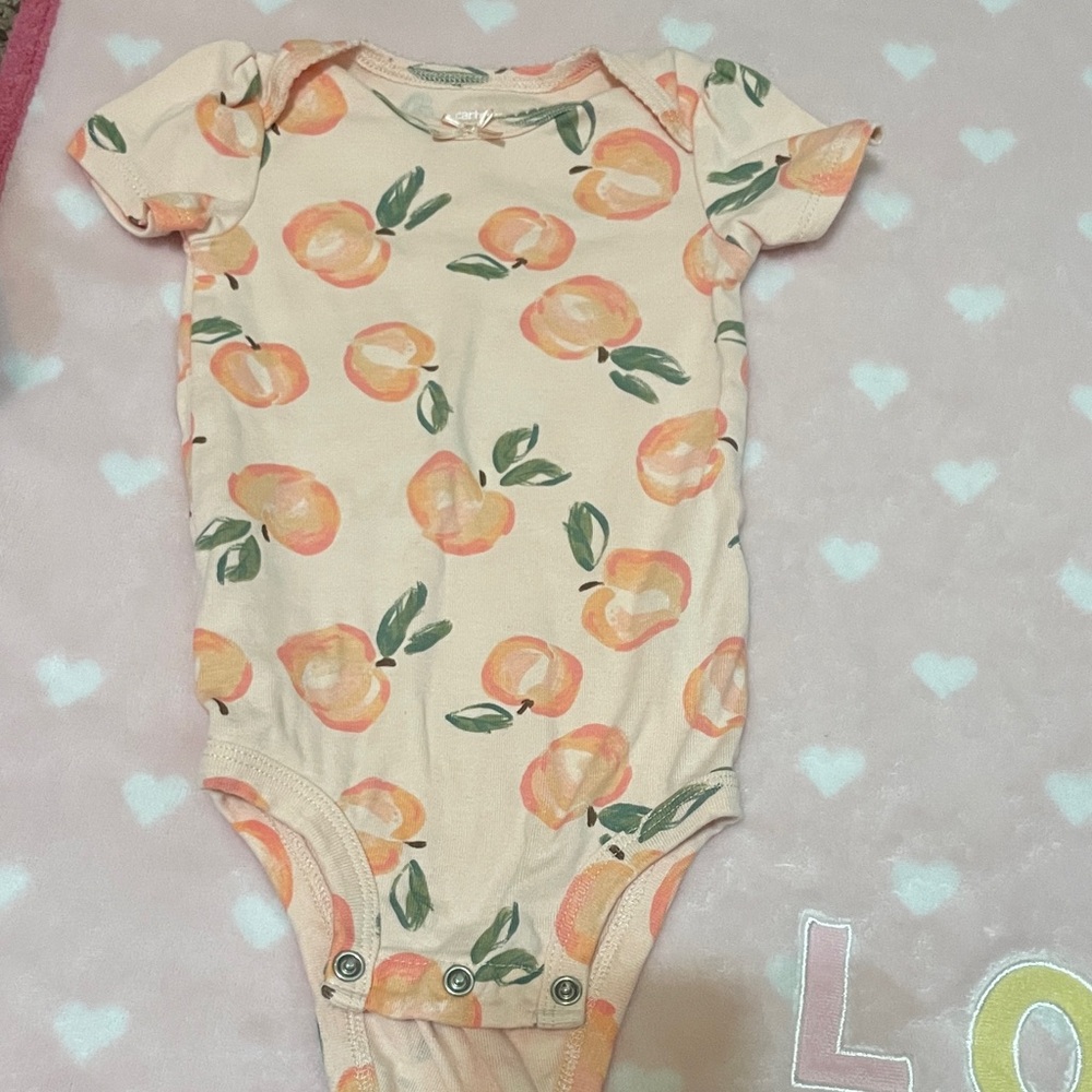Carter's Peach and Green Print Bodysuit